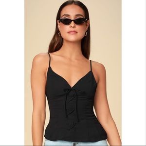 Lulus’s Ready or Not Black Lace-Up Top